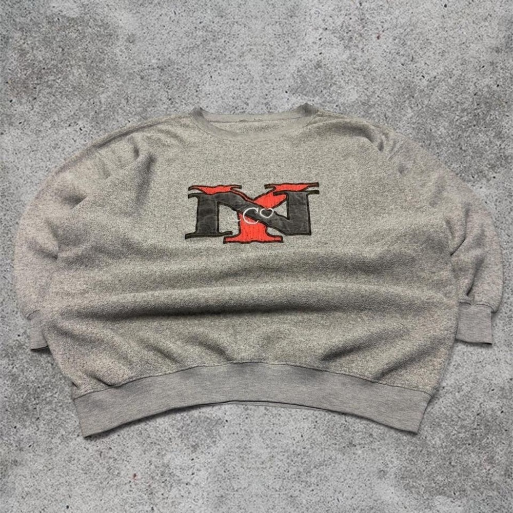 Vintage 90s New York and Co gray terry cloth crewneck